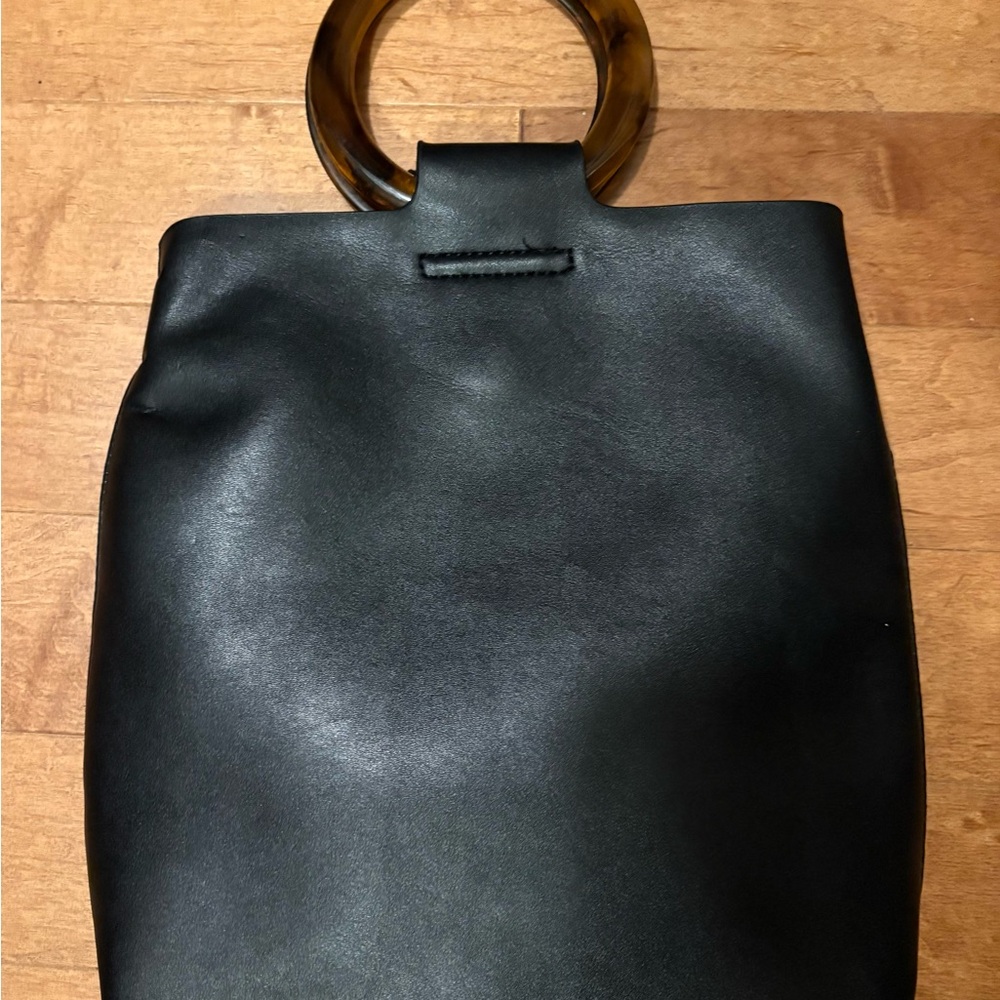 Joe Fresh Black Tote with Tortoiseshell Handle